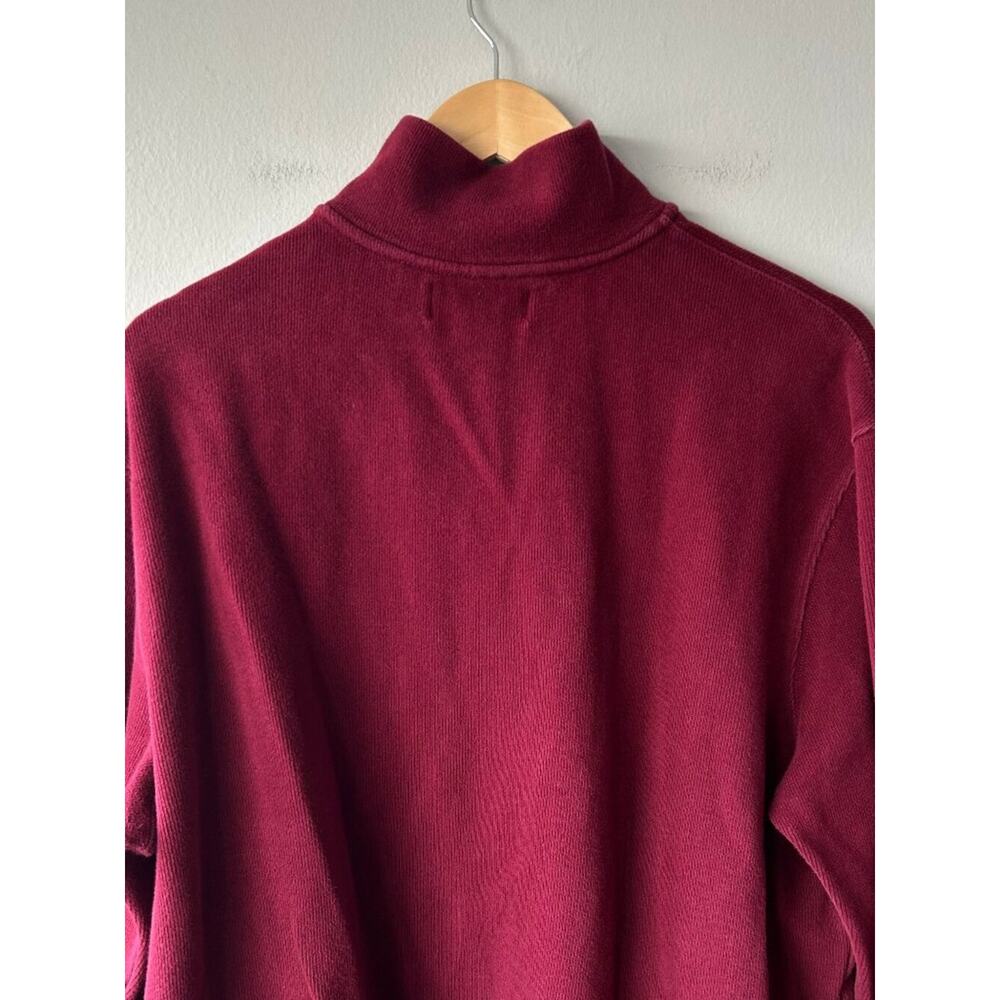 Polo Ralph Lauren XL Burgundy Quarter Zip Sweater Cotton Pony Logo Pullover - Picture 7 of 8